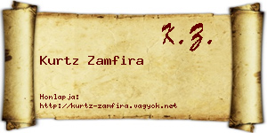 Kurtz Zamfira névjegykártya